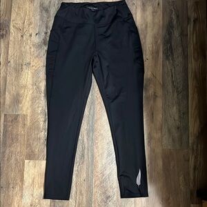 Boxercraft Black Leggings with Leaf Accent